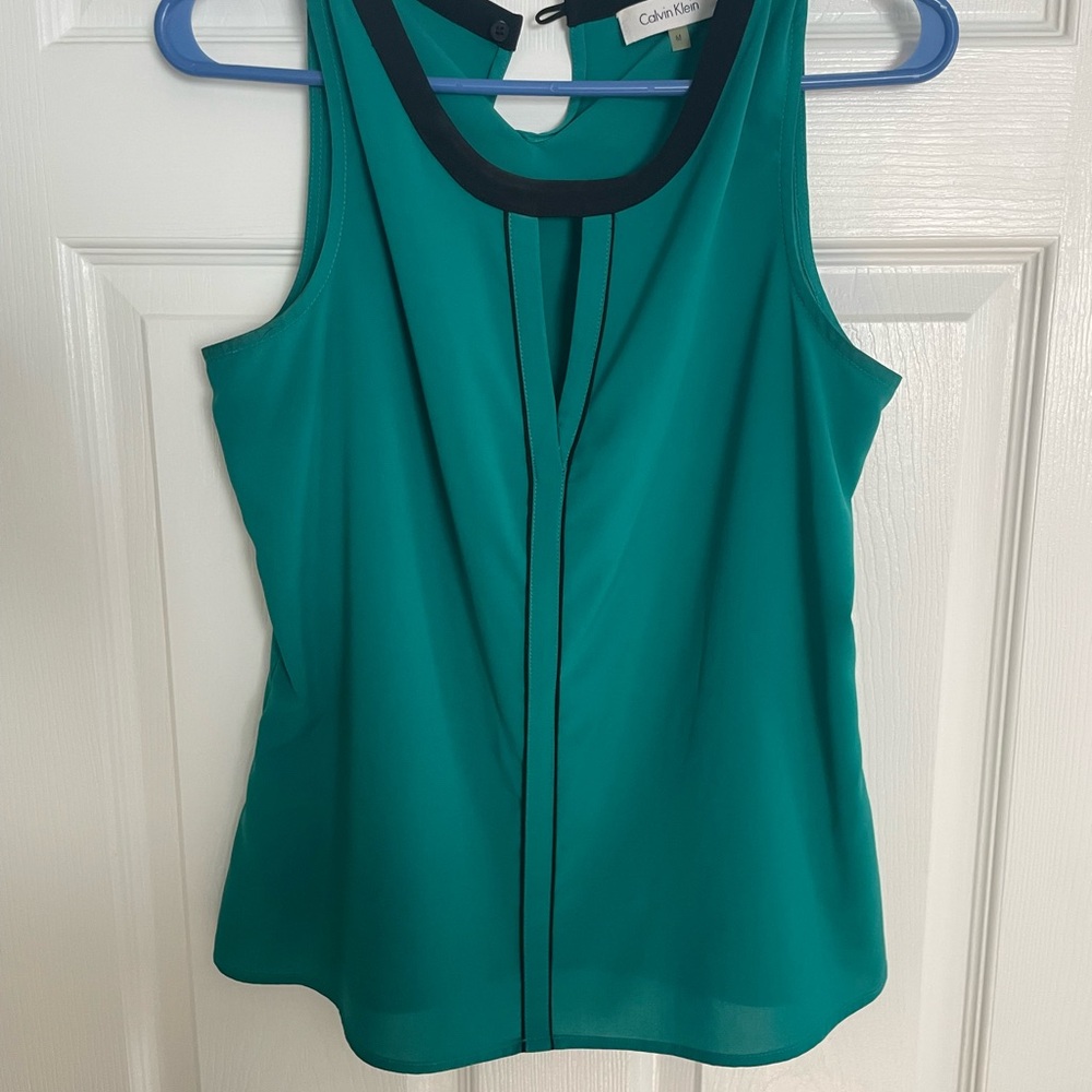 Calvin Klein Green Key-Hole Tank Top